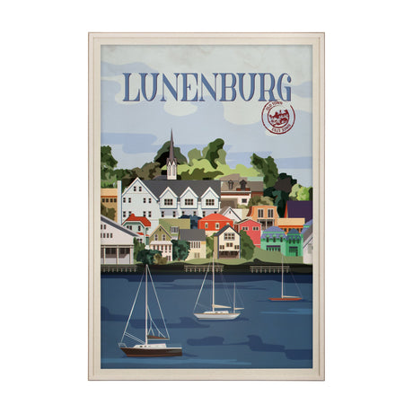 Lunenburg Go Canada (XL) by Mercana Studio a Hand Embellished Decograph Framed Art Print under Glass by Mercana at Eve Furniture