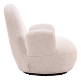 Lunet Ivory Swivel Chair by Zuomod at Eve Furniture