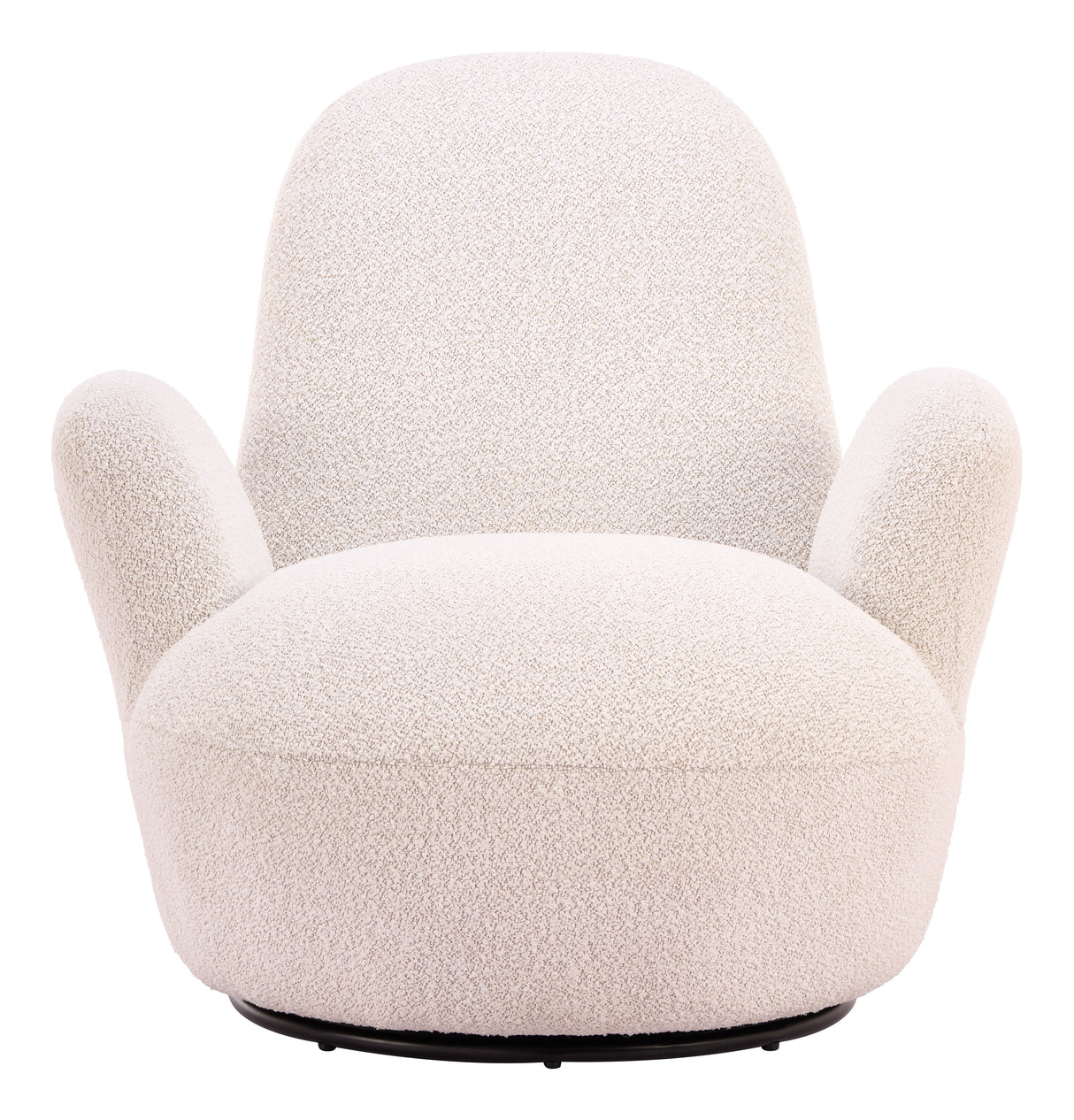 Lunet Ivory Swivel Chair by Zuomod at Eve Furniture