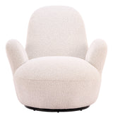Lunet Ivory Swivel Chair by Zuomod at Eve Furniture
