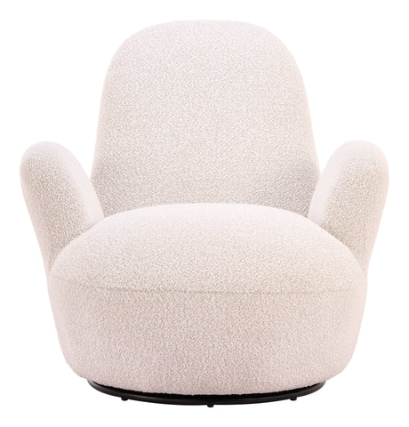 Lunet Ivory Swivel Chair by Zuomod at Eve Furniture