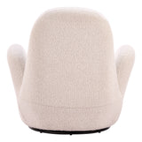 Lunet Ivory Swivel Chair by Zuomod at Eve Furniture