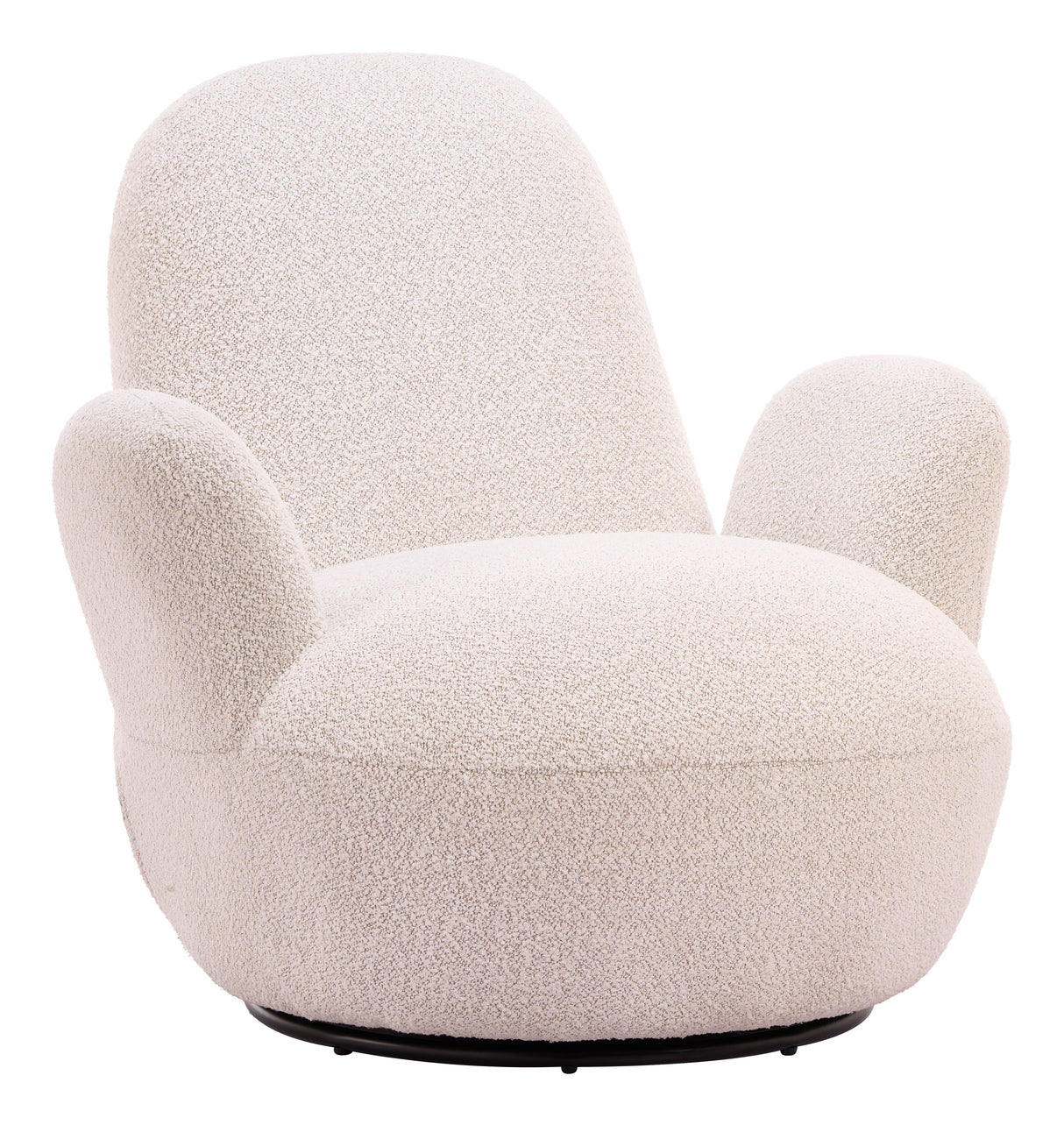 Lunet Ivory Swivel Chair by Zuomod at Eve Furniture