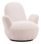 Lunet Ivory Swivel Chair by Zuomod at Eve Furniture