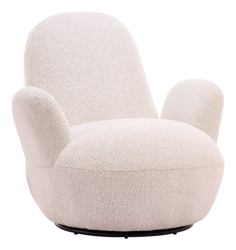 Lunet Ivory Swivel Chair by Zuomod at Eve Furniture