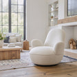 Lunet Ivory Swivel Chair by Zuomod at Eve Furniture