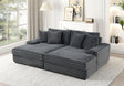 Lunova Gray Oversized Chaise Lounge by Happy Homes at Eve Furniture