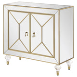 Lupin Mirror/Champagne 2-Door Accent Cabinet