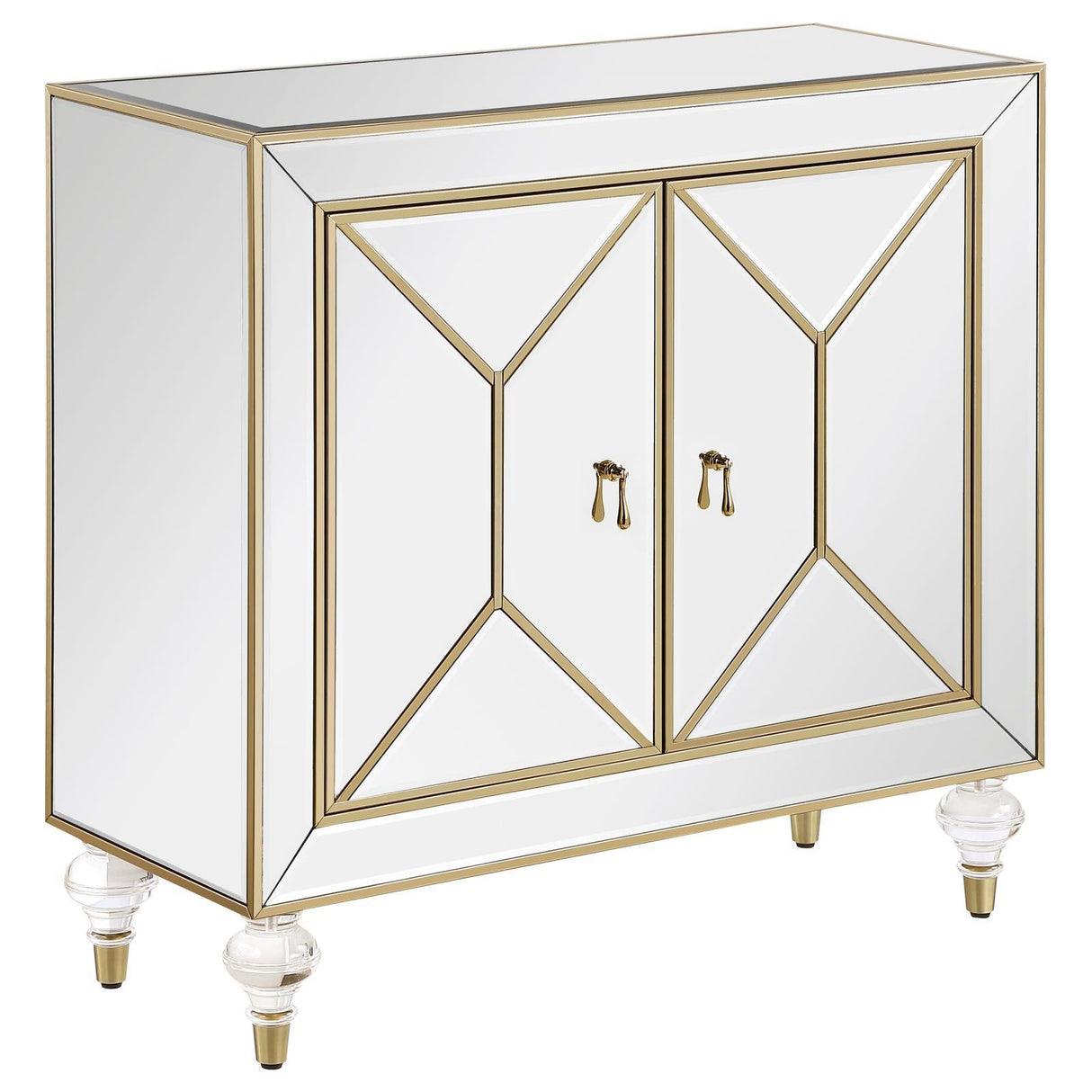 Lupin Mirror/Champagne 2-Door Accent Cabinet by Coaster at Eve Furniture