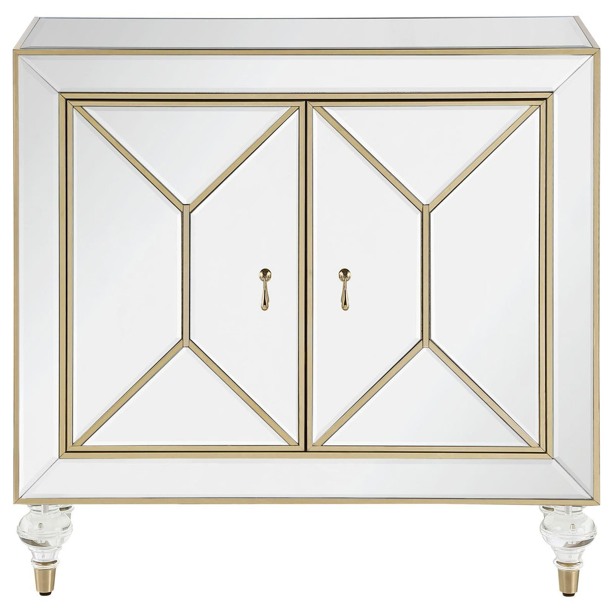 Lupin Mirror/Champagne 2-Door Accent Cabinet by Coaster at Eve Furniture