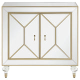 Lupin Mirror/Champagne 2-Door Accent Cabinet by Coaster at Eve Furniture