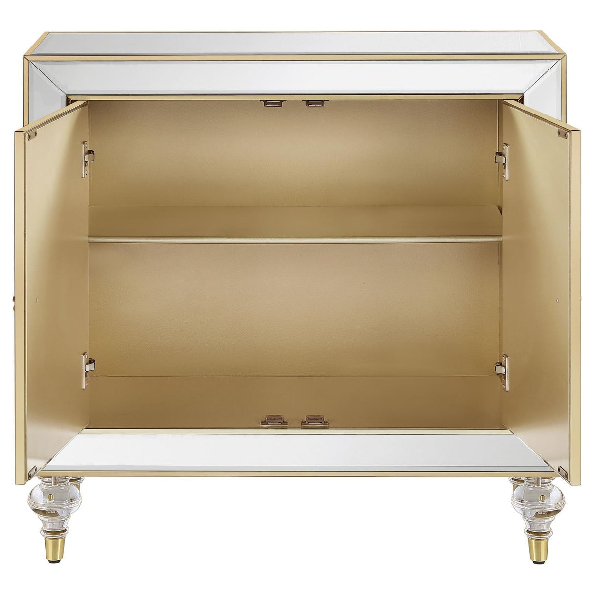 Lupin Mirror/Champagne 2-Door Accent Cabinet by Coaster at Eve Furniture