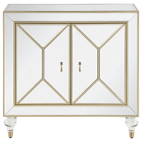 Lupin Mirror/Champagne 2-Door Accent Cabinet by Coaster at Eve Furniture