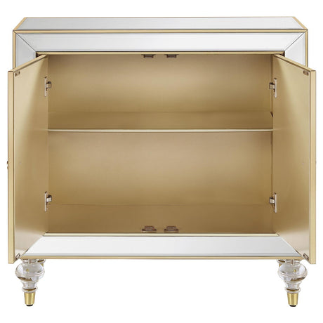 Lupin Mirror/Champagne 2-Door Accent Cabinet by Coaster at Eve Furniture