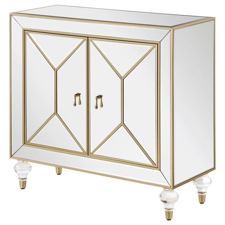 Lupin Mirror/Champagne 2-Door Accent Cabinet by Coaster at Eve Furniture