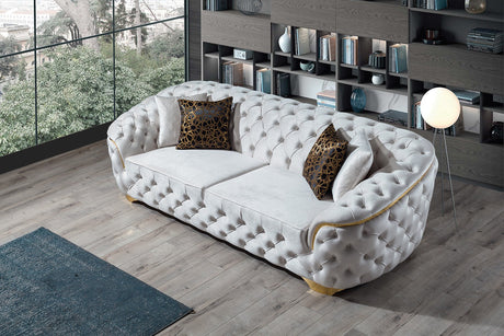 Lupino Ivory Velvet Sofa