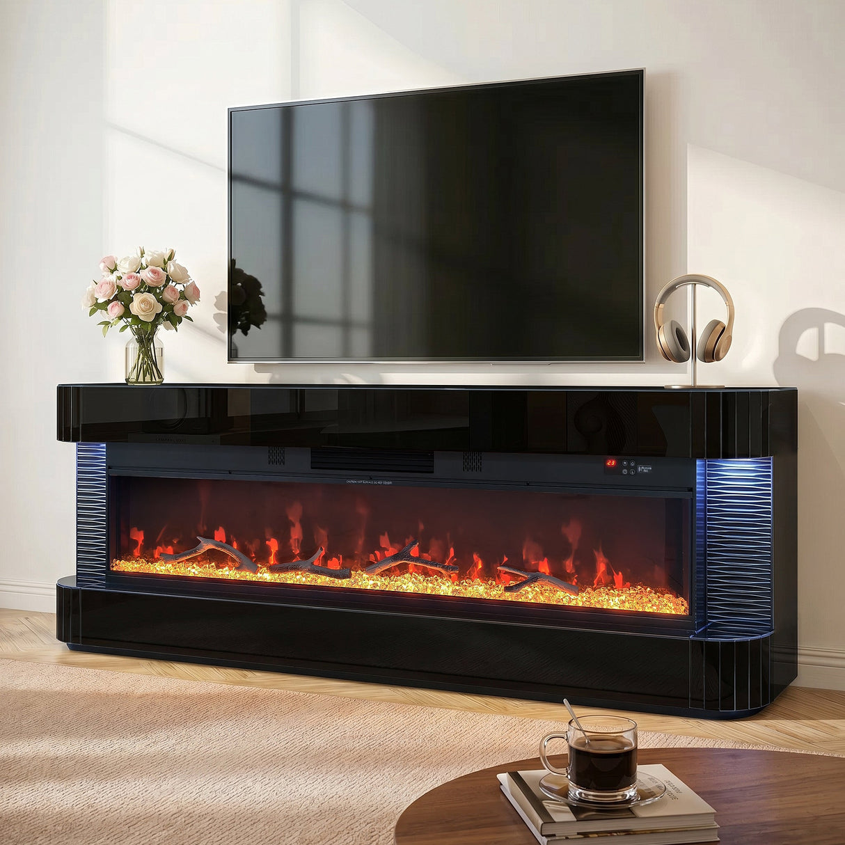 Lush Black Fireplace by New Era Innovations at Eve Furniture