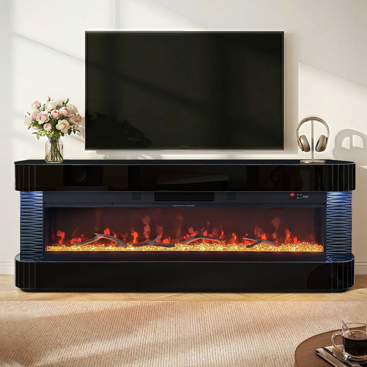 Lush Black Fireplace by New Era Innovations at Eve Furniture
