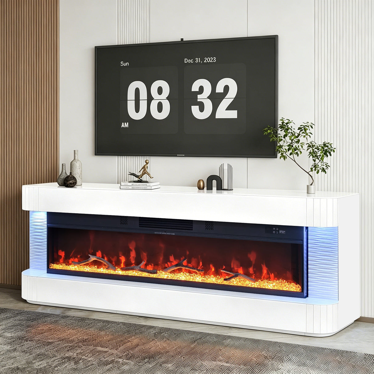 Lush White Fireplace by New Era Innovations at Eve Furniture