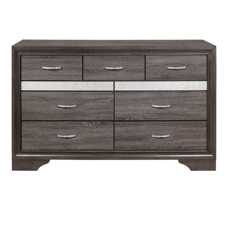 Luster Gray Upholstered Storage Platform Bedroom Set by Homelegance at Eve Furniture