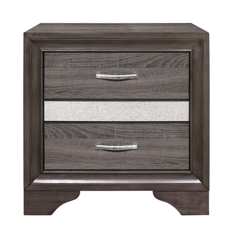 Luster Gray Upholstered Storage Platform Bedroom Set by Homelegance at Eve Furniture