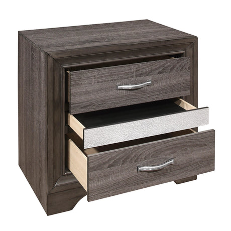 Luster Gray Upholstered Storage Platform Bedroom Set by Homelegance at Eve Furniture