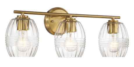 Luster Three Lights Vanity With Clear Glass for Bathrooms above Mirror  Wall Lamp - Satin Brass