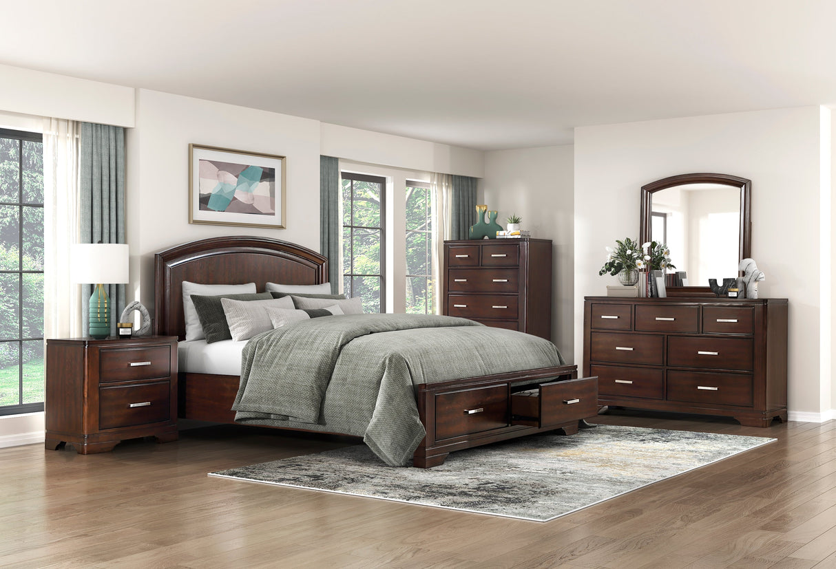 Luster White California King Upholstered Storage Platform Bed by Homelegance at Eve Furniture