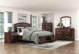 Luster White California King Upholstered Storage Platform Bed by Homelegance at Eve Furniture