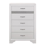 Luster White California King Upholstered Storage Platform Bed by Homelegance at Eve Furniture
