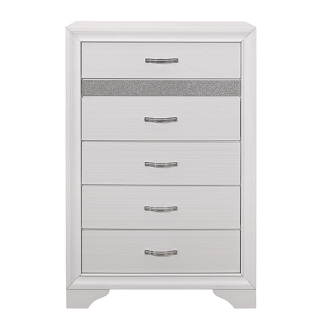 Luster White California King Upholstered Storage Platform Bed by Homelegance at Eve Furniture