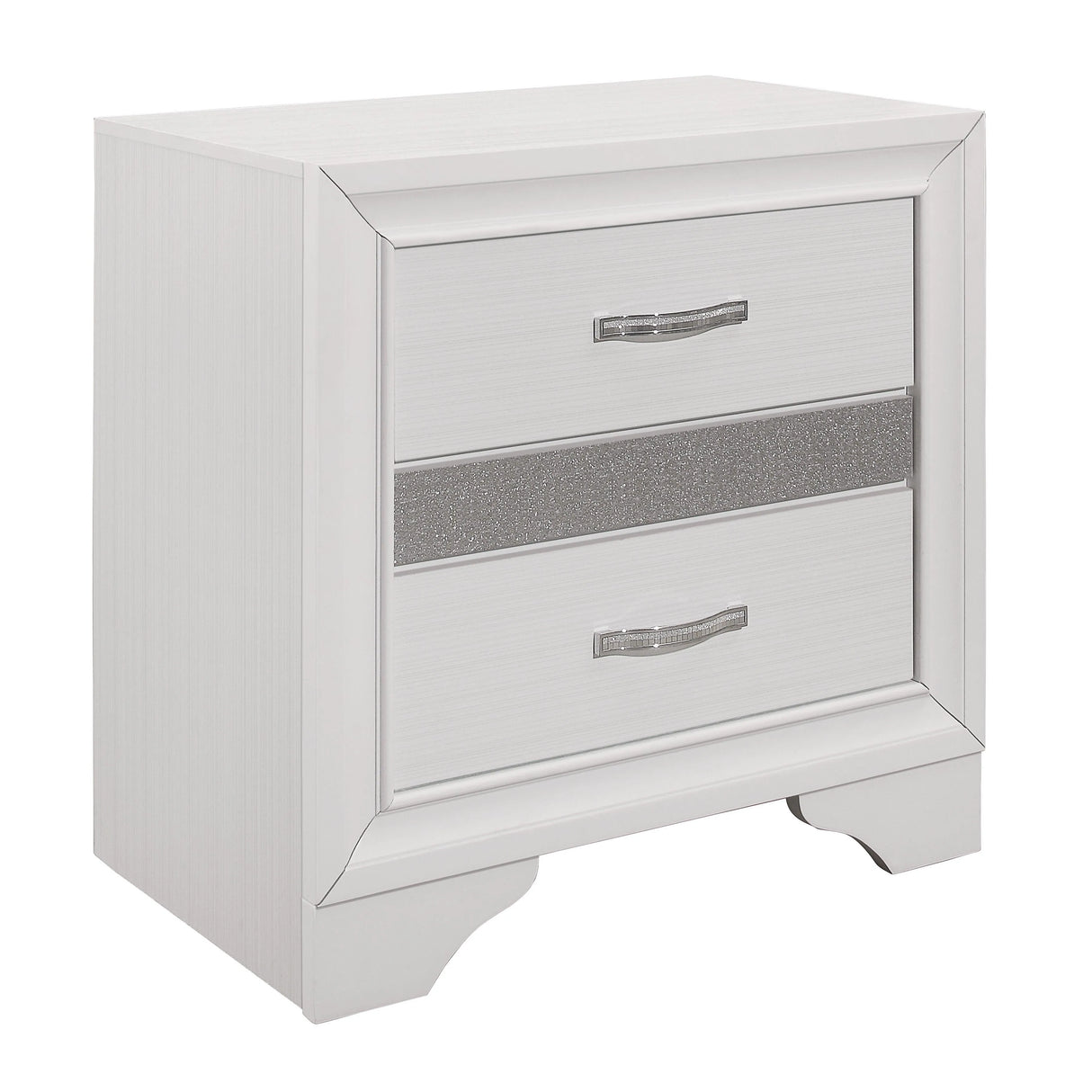 Luster White Upholstered Storage Platform Bedroom Set by Homelegance at Eve Furniture