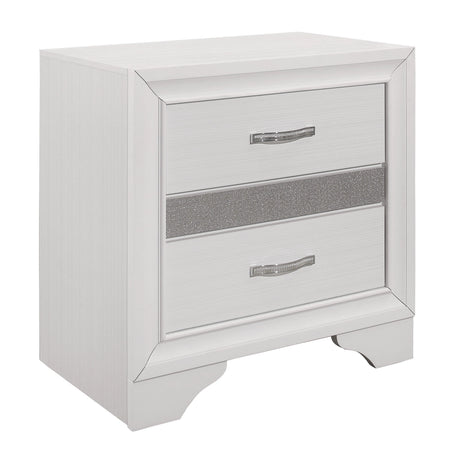 Luster White Upholstered Storage Platform Bedroom Set by Homelegance at Eve Furniture