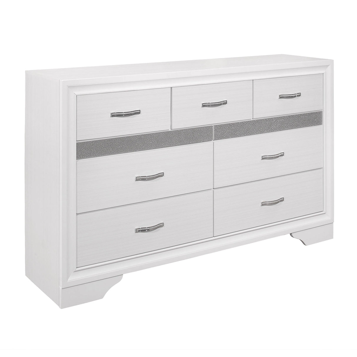 Luster White Upholstered Storage Platform Bedroom Set by Homelegance at Eve Furniture