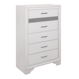 Luster White Upholstered Storage Platform Bedroom Set by Homelegance at Eve Furniture