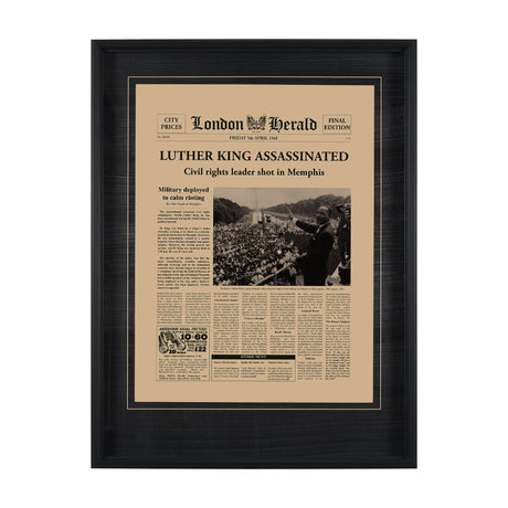 Luther King Assassinated by Vintage Collection Hand Embellished Framed Art Photo Matted under Glass by Mercana at Eve Furniture