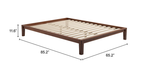Luum Walnut Queen Platform Bed Frame by Zuomod at Eve Furniture