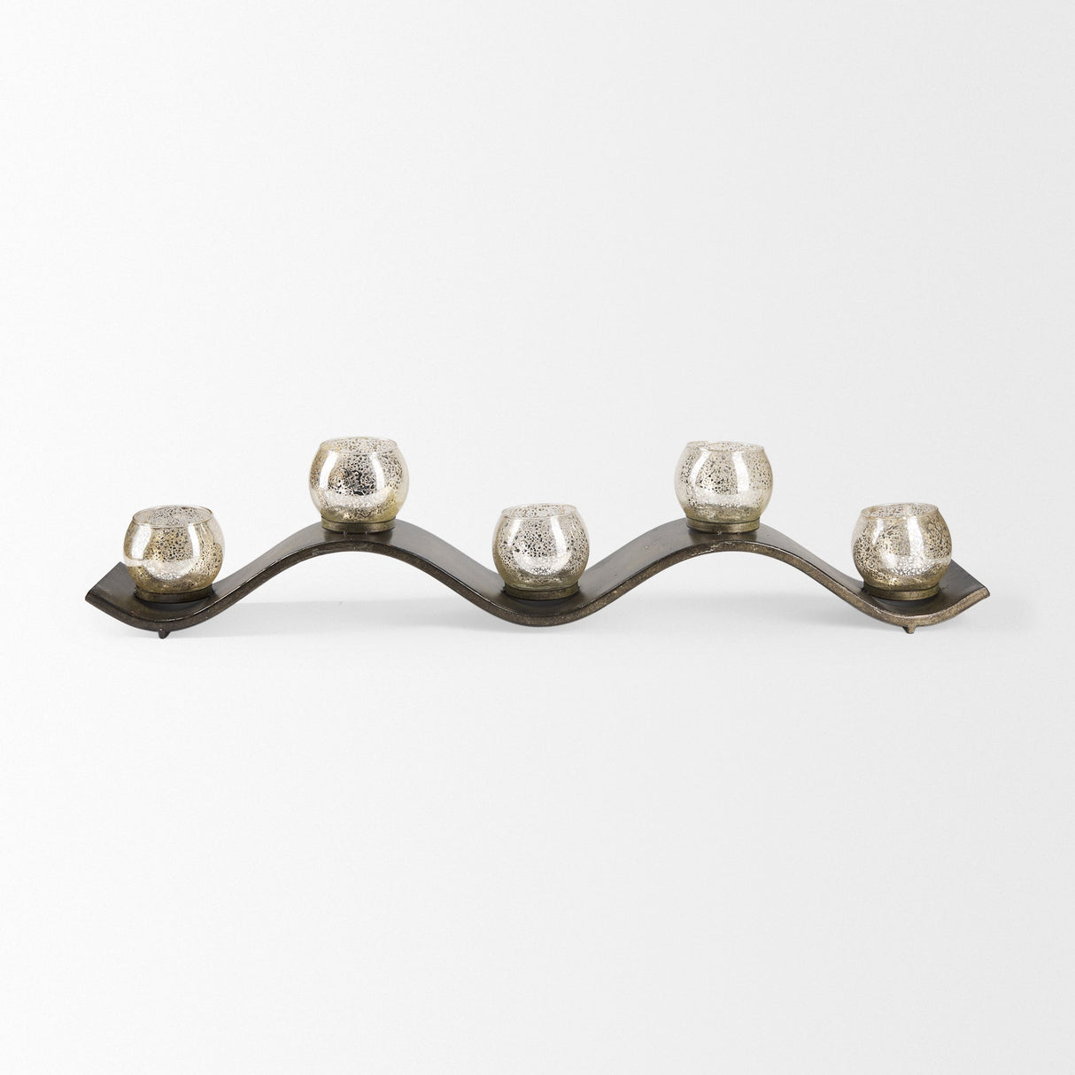 Lux Copper Metal Five Hurricane Glass Holder Table Candle Holder by Mercana at Eve Furniture