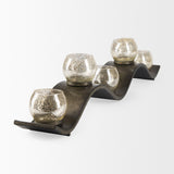 Lux Copper Metal Five Hurricane Glass Holder Table Candle Holder by Mercana at Eve Furniture