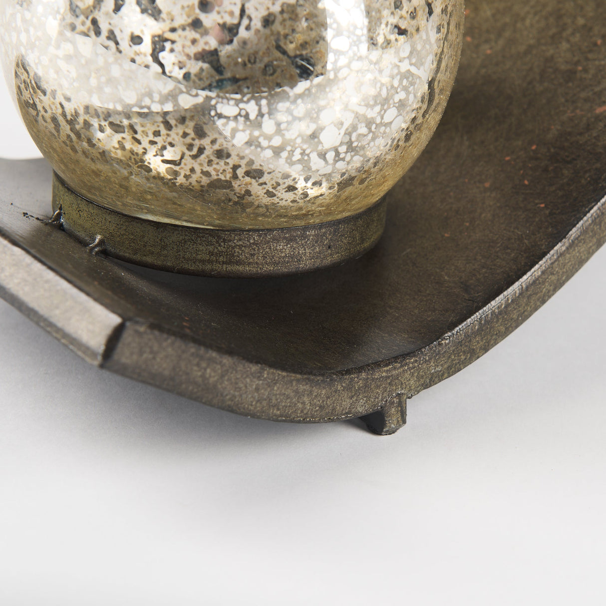 Lux Copper Metal Five Hurricane Glass Holder Table Candle Holder by Mercana at Eve Furniture