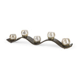 Lux Copper Metal Five Hurricane Glass Holder Table Candle Holder by Mercana at Eve Furniture