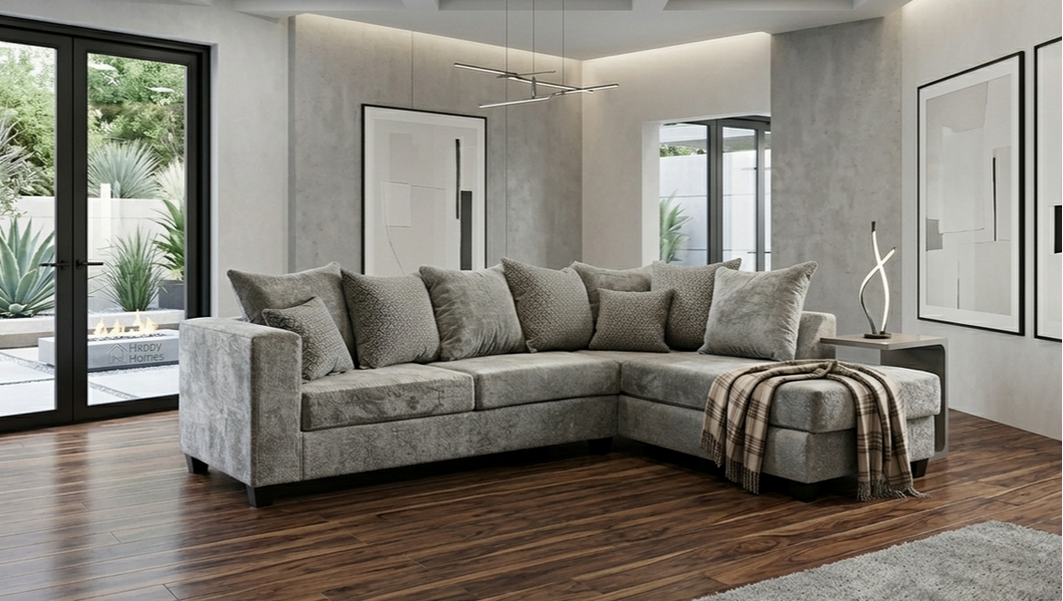 Sofá seccional Lux en color Gunmetal