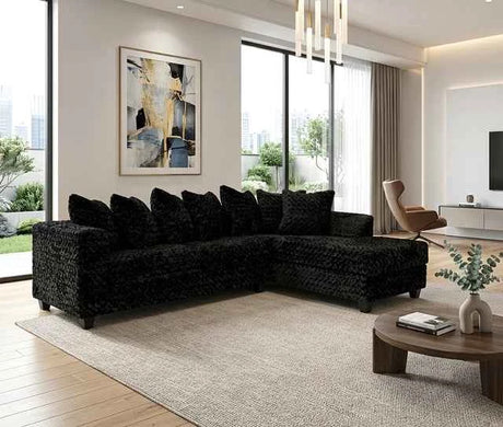 Luxe Black RAF Sectional by Happy Homes at Eve Furniture