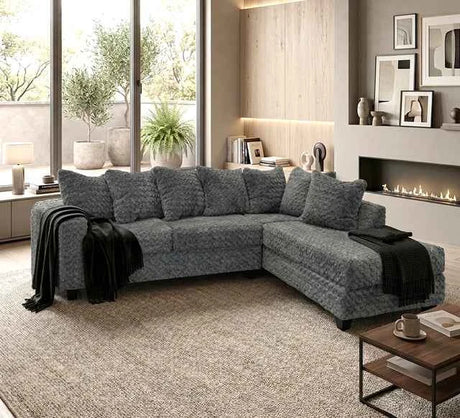 Luxe Charcoal RAF Sectional by Happy Homes at Eve Furniture