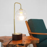 LuxeRay Simple Glass Globe Arched Table Lamp by Ashcroft Furniture at Eve Furniture