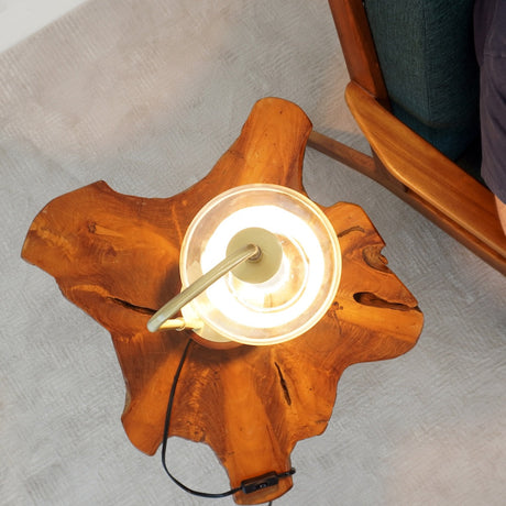 LuxeRay Simple Glass Globe Arched Table Lamp by Ashcroft Furniture at Eve Furniture