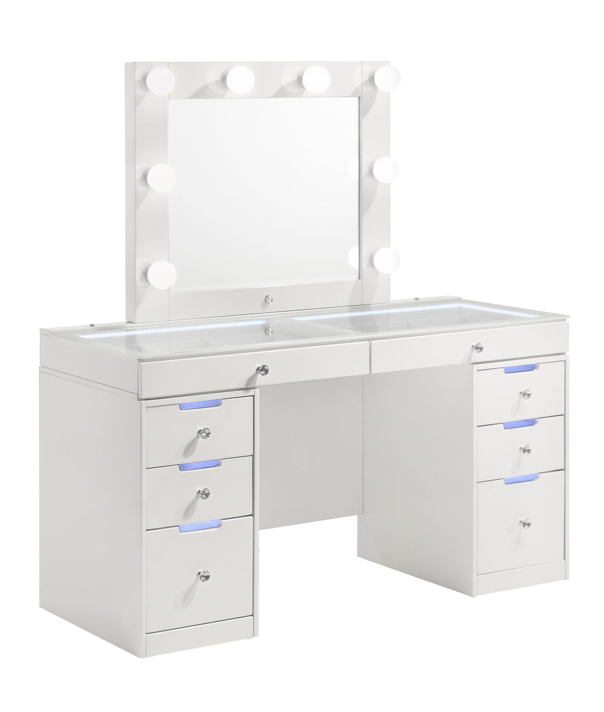 Luxo White Vanity Set w/LED Mirror