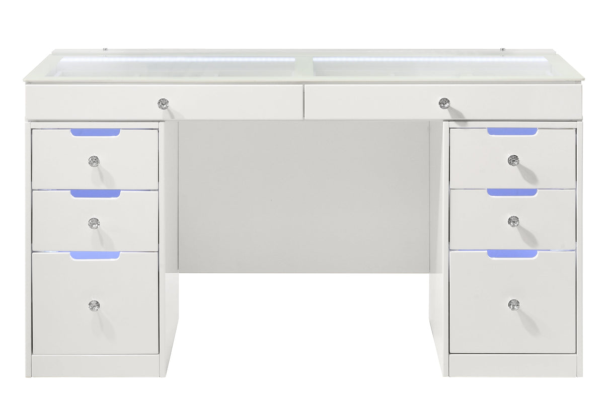 Luxo White Vanity Set w/LED Mirror
