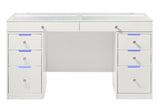 Luxo White Vanity Set w/LED Mirror & Stool