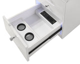 Luxo White Vanity Set w/LED Mirror & Stool